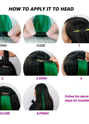 Цветная прядь волос на заколках 60 см фиолетовый накладные волосы