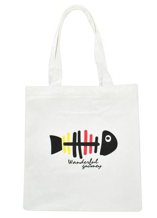 Екосумка шоппер bambi yz4711-4-5 1 відділення  білий