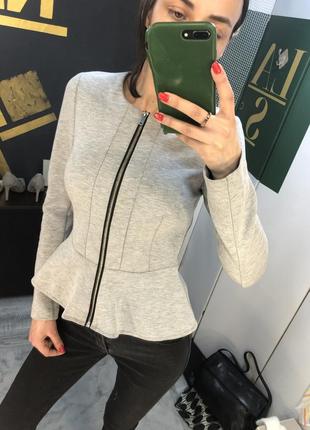 Комфортний сірий жакет піджак на блискавці