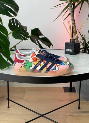 Жіночі кросівки sean wotherspoon × adidas gazelle indoor corduroy ecru tint shadow navy ig2849