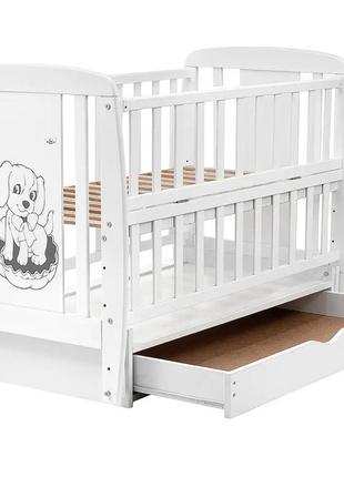 Детская кровать для новорожденных собачка с матрасом