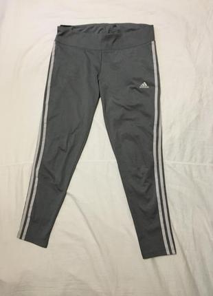 Лосины adidas серые оригинальные спортивные леггинсы