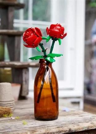 Конструктор лего красная роза 🌹, игрушка пластик цветок