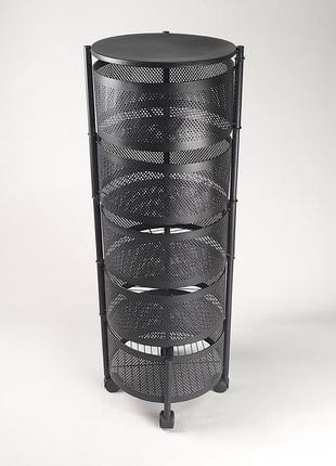 Етажерка стелаж металевий білого кольору на 5 полиць на колесах