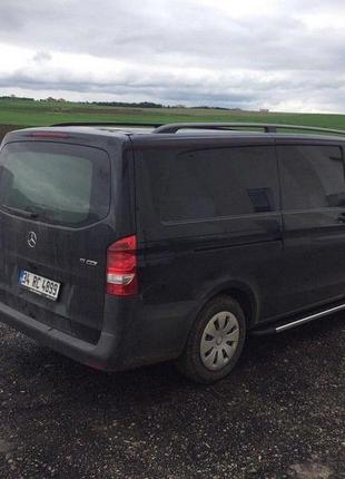 Рейлінги чорні elite (пласт. ніжки.) середня база (long) для mercedes vito w639 2004-2015рр7 фото