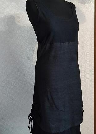 Сарафан черный лен+трикотаж