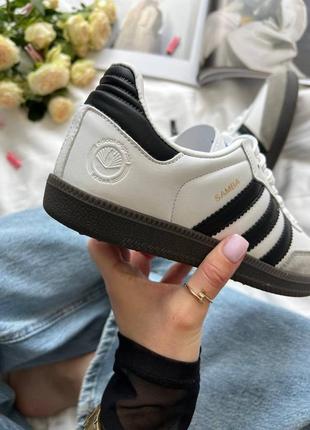 Adidas samba vegan low white black2 фото