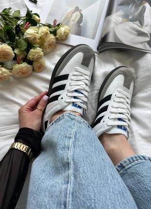 Adidas samba vegan low white black3 фото