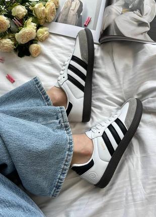 Adidas samba vegan low white black7 фото