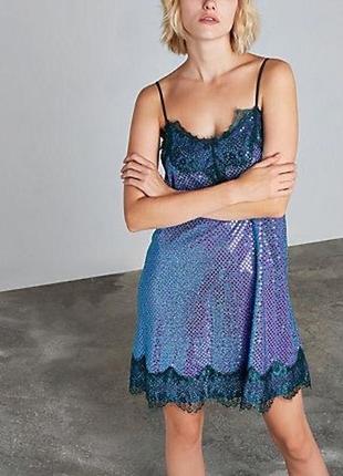 Платье с пайетками в бельевом стиле river island 18