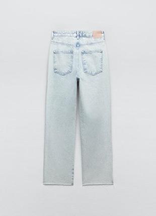 Жіночі блакитні прямі джинси зара zara 6164/1536 фото