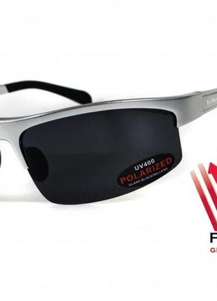 Окуляри поляризаційні bluwater alumination-5 silver polarized (gray) чорні в сріблястій оправі