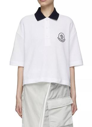 Стильна біла футболка поло moncler
