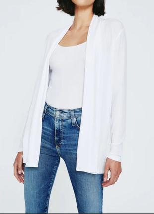Белый вязаный кардиган в рубчик more&more хлопок