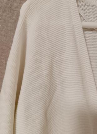 Белый вязаный кардиган в рубчик more&more хлопок