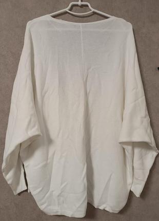 Белый вязаный кардиган в рубчик more&more хлопок