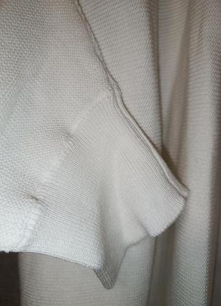 Белый вязаный кардиган в рубчик more&more хлопок