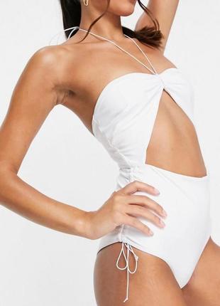 Білий #купальник бандо asos , подвійний, не світить ✅uk 8, s (2) ✅uk14, l большой размер