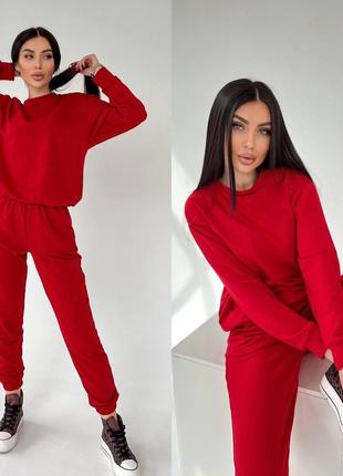 Спортивний жіночий костюм кофта штани двонитка3 фото