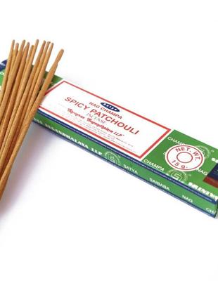 Satya spicy patchouli ароматичні палички сатія пряні пачулі 15 грамів
