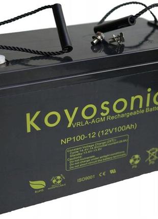 Акумулятор agm koyosonic 100ah 12v для дбж та котлів