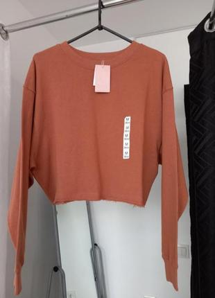 Укороченный свитшот stradivarius 100%котон