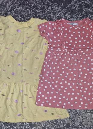 Летний набор для девочки, платья и бодики-песочники