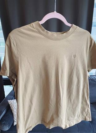Бежева футболка кольору хакі, розмір l-xl, calvin klein