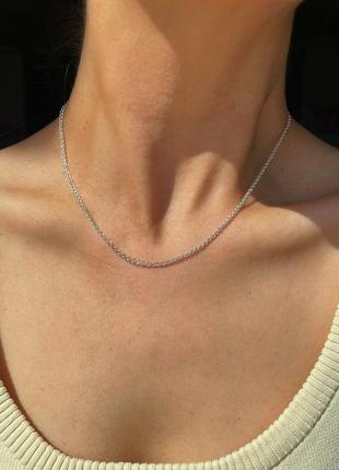 Срібний ланцюжок на шию плетіння обʼємний колосок 925 проба