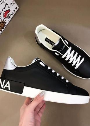 Мужские кожаные кеды кроссовки dolce&gabbana