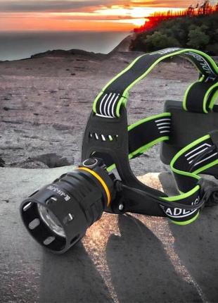 Потужний ліхтар налобний police bl-a14-3-p90 micro usb, ліхтарик на голову акумуляторний, ліхтар для риболовлі