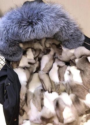 Парка, натуральный мех лисички