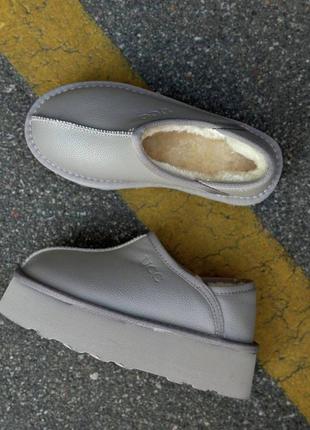 Уггі короткі замша і шкіра чорні сірі молочні