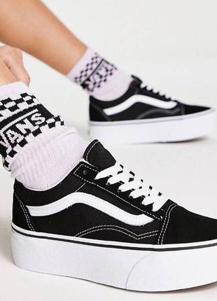 Кеди vans old skool black/white platform2 фото