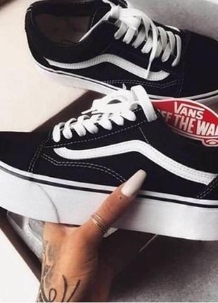 Кеди vans old skool black/white platform5 фото