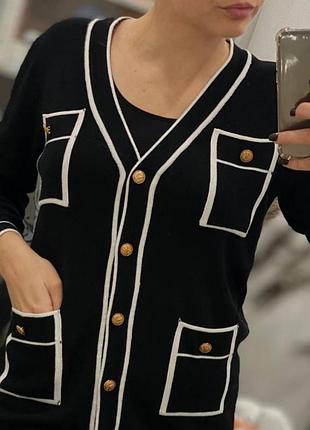 Кардиган, на пуговицах, шанель, офис