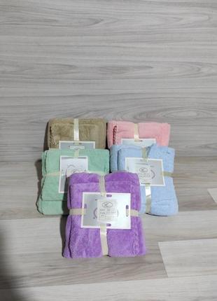 Набір рушників баня обличчя мікрофібра koloco рушник для бані2 фото