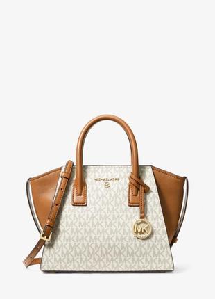 Сумка michael kors avril small logo top-zip satchel оригінал