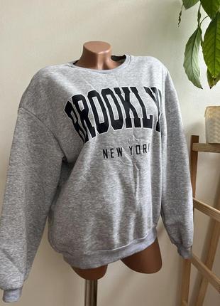 Толстовка унісекс тепла brooklyn  xxs-s  shein