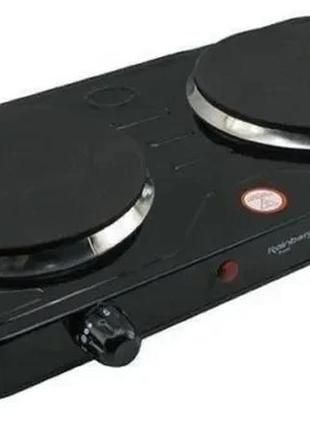Двухконфорочная электроплита,плита дисковая эмалевое покрытие эргономичный дизайн и компактность rb999 2400 вт