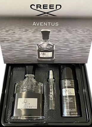 Набір чоловічих парфумів creed aventus set (парфумована вода 100 мл + мініатюра 10 мл + дезодорант 150 мл)