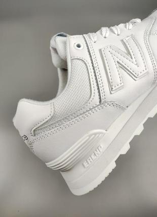 New balance 574 leather white5 фото