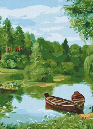 Картина за номерами brushme "лісове озеро" 40х50см bs51967