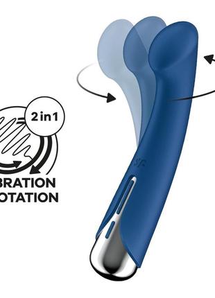 Вібратор для точки g із обертанням satisfyer spinning g-spot 1 blue, 16,5х3,5 см.