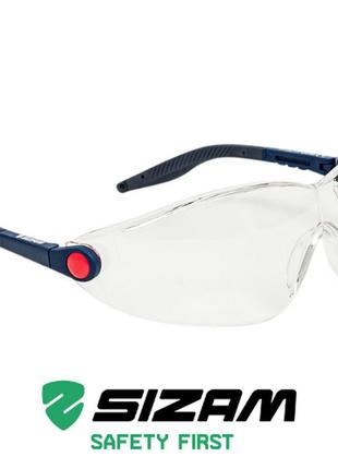 Очки защитные открытого типа с регулировкой длинны и углом оправы 2740 sizam i-max прозрачные 35046