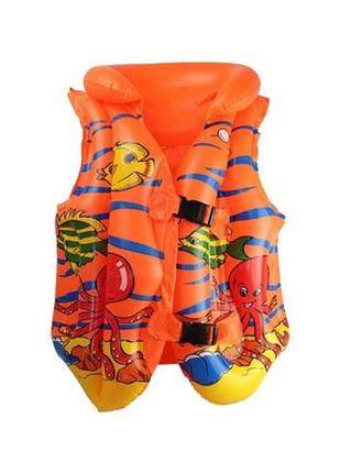 Детский надувной жилет bt-ig-0004(orange оранжевый 46 см размер nia-mart