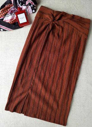 Терракотовая юбка в полоску прямая h&amp;m2 фото