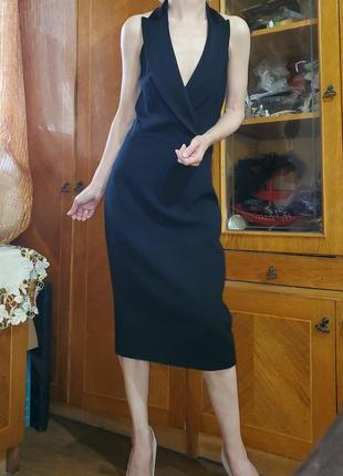 Платье-смокинг karen millen, маленькое чёрное платье, халтер, открытая спина