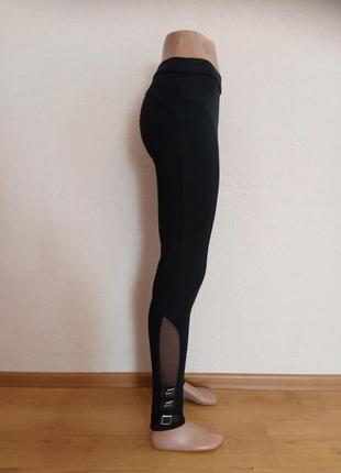Чорні жіночі брюки-лосини зі штучної тканини, розмір xs4 фото