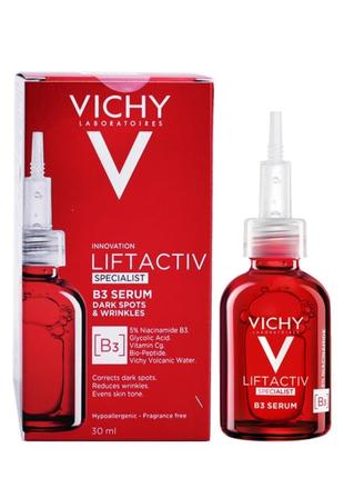 Сироватка vichy liftactiv specialist b3 serum проти пігментних плям та зморщок шкіри обличчя